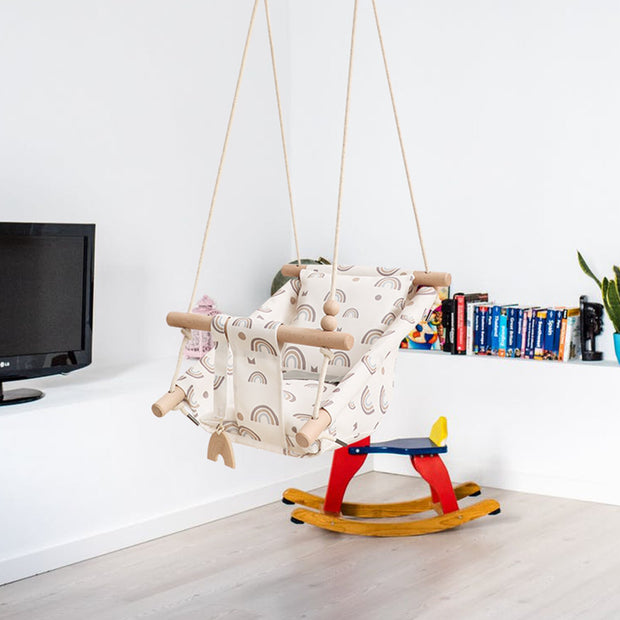 Baby Swing Hanging Wood Chair