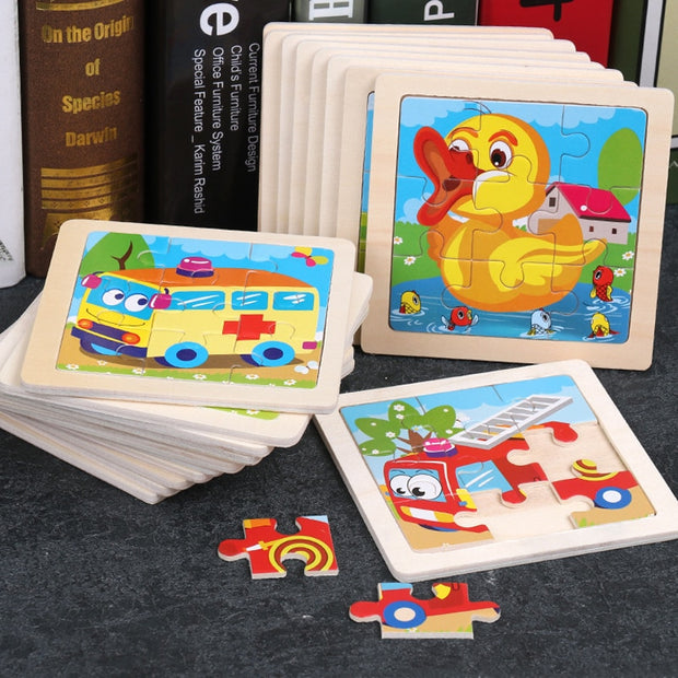 Tierpuzzlespielzeug aus Holz für Kinder