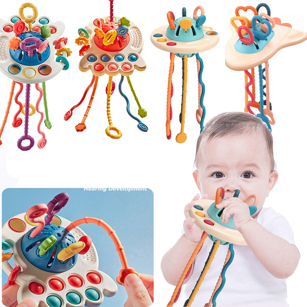 Baby Montessori Zugschnur-Sensorspielzeug