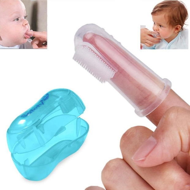 Baby Fingerzahnbürste Silikon mit Etui