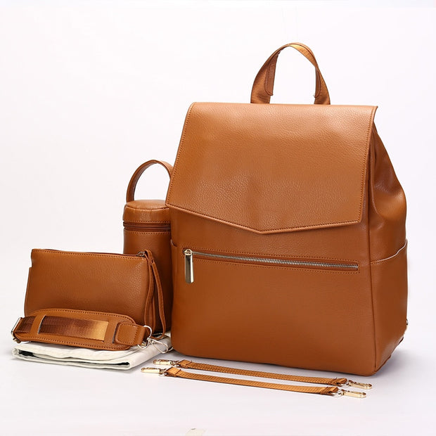 PU leather baby diaper bag