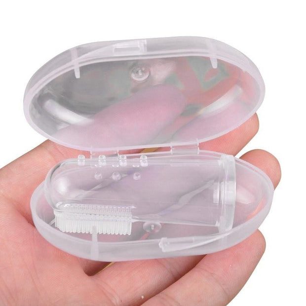 Baby finger toothbrush silicone with case