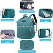 Foldable travel baby diaper bag integrated cradle with shade cloth 
